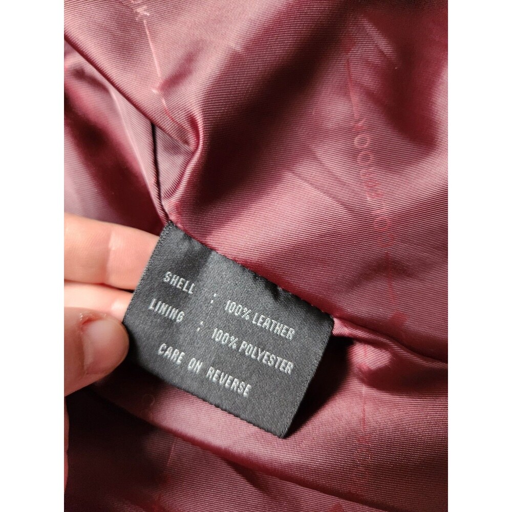 VTG Colebrook Essentials Genuine Leather Jacket Burgundy Zip Front Sz M GUC USA - Picture 7 of 9